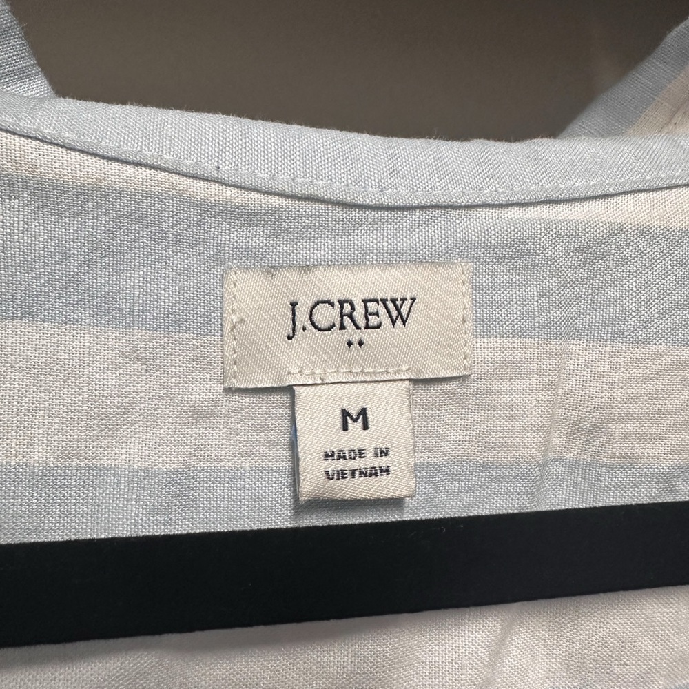 J. Crew Light Blue & White Striped Linen Sleeveless Blouse | Summer Classic EUC - Picture 3 of 6